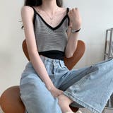 キャミソール ボーダー柄 ショート丈 | Miniministore | 詳細画像7