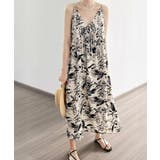 水墨画風キャミワンピース Vネックワンピ | Miniministore | 詳細画像1