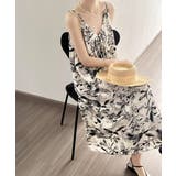 水墨画風キャミワンピース Vネックワンピ | Miniministore | 詳細画像4