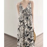 水墨画風キャミワンピース Vネックワンピ | Miniministore | 詳細画像6