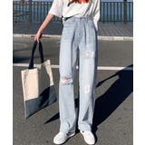 ダメージデニムパンツハイウエストジーパン | Miniministore | 詳細画像1