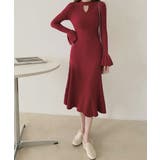 キーホールネックリブニットワンピース秋冬 | Miniministore | 詳細画像12 