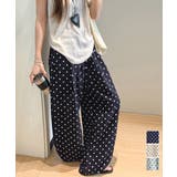 ドット柄ワイドパンツ韓国風春夏ラフパンツ | Miniministore | 詳細画像1 
