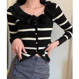 フリルニットトップス オフショルダー秋服 | Miniministore | 詳細画像4 