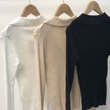 折り襟リブニット 韓国風 レディース | Miniministore | 詳細画像14 