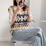 総柄ニットベスト レディース レトロ秋冬 | Miniministore | 詳細画像4