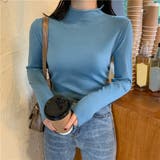 ブルー | ベーシックニット プチハイネック 女性 | Miniministore