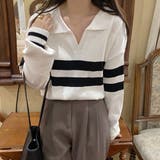 ニットトップスVネック 襟付きニット | Miniministore | 詳細画像4 