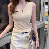 タンクトップ Vネック ノースリーブ | Miniministore | 詳細画像1