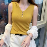 イエロー | タンクトップ Vネック ノースリーブ | Miniministore