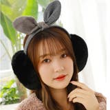 ブラック | ふわふわ折りたためるレディース 耳当て | SUNSHINE CLOSET