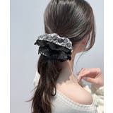 ブラック | ボリュームレースシュシュ 大きめヘアゴム | Miniministore