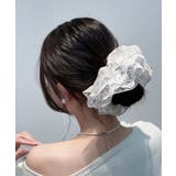 アイボリー | ボリュームレースシュシュ 大きめヘアゴム | Miniministore