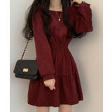 ワインレッド | ティアードミニワンピース ウエストマーク | SUNSHINE CLOSET