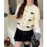 アイボリー | ニットカーディガンリボン飾り 秋冬ニット | Miniministore