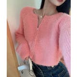 ピンク | ダブルジップ シャギーニット ショート丈 | Miniministore