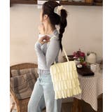 ベージュ | フリルトートバッグ レディース 肩掛け鞄 | ANGELCLOSET