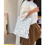 ホワイト系6(ブルードット) | フリルトートバッグ レディース 肩掛け鞄 | ANGELCLOSET