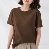 ブラウン | tシャツ レディース 半袖 無地ロングT | ANGELCLOSET