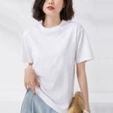 ホワイト | tシャツ レディース 半袖 無地ロングT | ANGELCLOSET