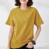 マスタード色 | tシャツ レディース 半袖 無地ロングT | ANGELCLOSET