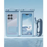 ライトブルー | スマホ用防水ケース 水中撮影スマホポーチ | Miniministore