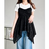 ブラック | Y2K花柄レーストップスバレエコア リボンキャミソール 大人可愛い | SUNSHINE CLOSET