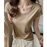 モカ | UネックTシャツ レディース 半袖 夏服 | Miniministore