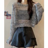 グレー | レディースクルーネック サマーニット着やせ レイヤードプルオーバー | SUNSHINE CLOSET
