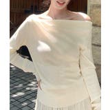 アイボリー | オフショルニットトップスサイドタック長袖 | SUNSHINE CLOSET