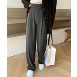 ダークグレー | ワイドパンツ ツータックスラックスパンツ | Miniministore