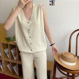 ライトベージュ | サマーニットセットアップ 冷感タッチ薄手 | Miniministore