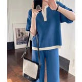 ブルー | ニットセットアップ 冷感タッチレディース | Miniministore