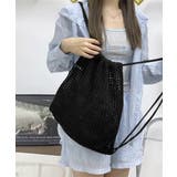 ブラック | メッシュリュックサックニットナップサック | Miniministore