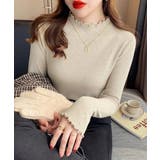 ベージュ | メロウフリルニットトップスプチハイネック | SUNSHINE CLOSET