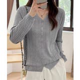 グレー | 針抜きニットカーディガンレディース 長袖 | Miniministore