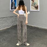 ヒョウ柄*キャメル | 柄 プリーツワイドパンツ 夏レディース | SUNSHINE CLOSET