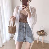ホワイト | シアーシャツブラウス カーディガン 夏 | Miniministore