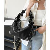 ブラック | ギャザーショルダーバッグ ドロストバッグ | Miniministore