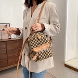 ベージュ | ミニリュックサック 千鳥格子バックパック | Miniministore
