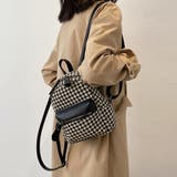 ブラック | ミニリュックサック 千鳥格子バックパック | Miniministore