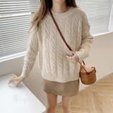アイボリー | ケーブル編みニット セーター レディース | Miniministore
