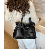 ブラック | トートバッグ ハートチャーム付き肩掛け鞄 | SUNSHINE CLOSET