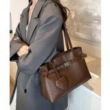 ブラウン | トートバッグ ハートチャーム付き肩掛け鞄 | SUNSHINE CLOSET