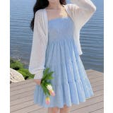ライトブルー | ティアードキャミワンピース シャーリング | Miniministore
