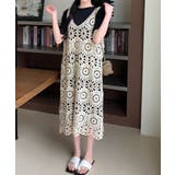 ベージュ | かぎ針編みボヘミアンワンピース カットワーク刺しゅうワンピ 春夏秋服 | SUNSHINE CLOSET