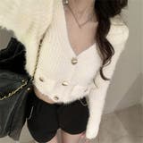 アイボリー | フェザーヤーンカーディガン ニットカーデ | Miniministore