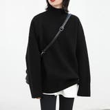 ブラック | ハイネックニットセーター レディース秋冬 | Miniministore