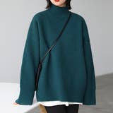 ブルーグリーン | ハイネックニットセーター レディース秋冬 | Miniministore