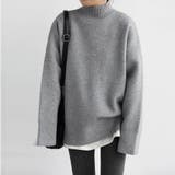 グレー | ハイネックニットセーター レディース秋冬 | Miniministore